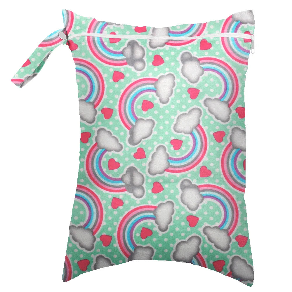 Waterproof Wet Bag 30 x 40 cm (11.8 x 15.7 in) Reusable Washable Diaper & Swim Pouch for Travel