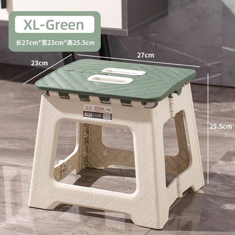 Portable Plastic Folding Chair – Thickened Foldable Outdoor Camping & Beach Seat for Family & Kids