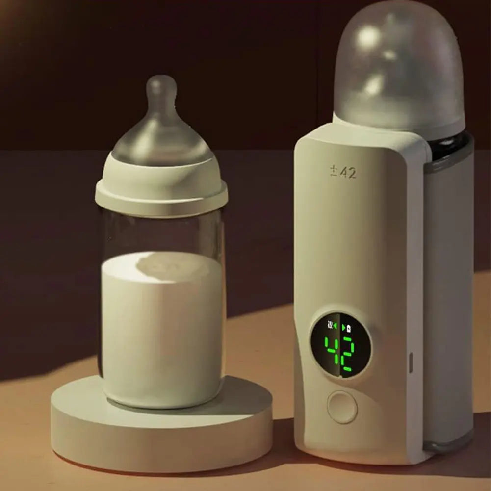 Portable Rechargeable Cordless Baby Bottle Warmer with Temperature Control for Travel, Camping & Home