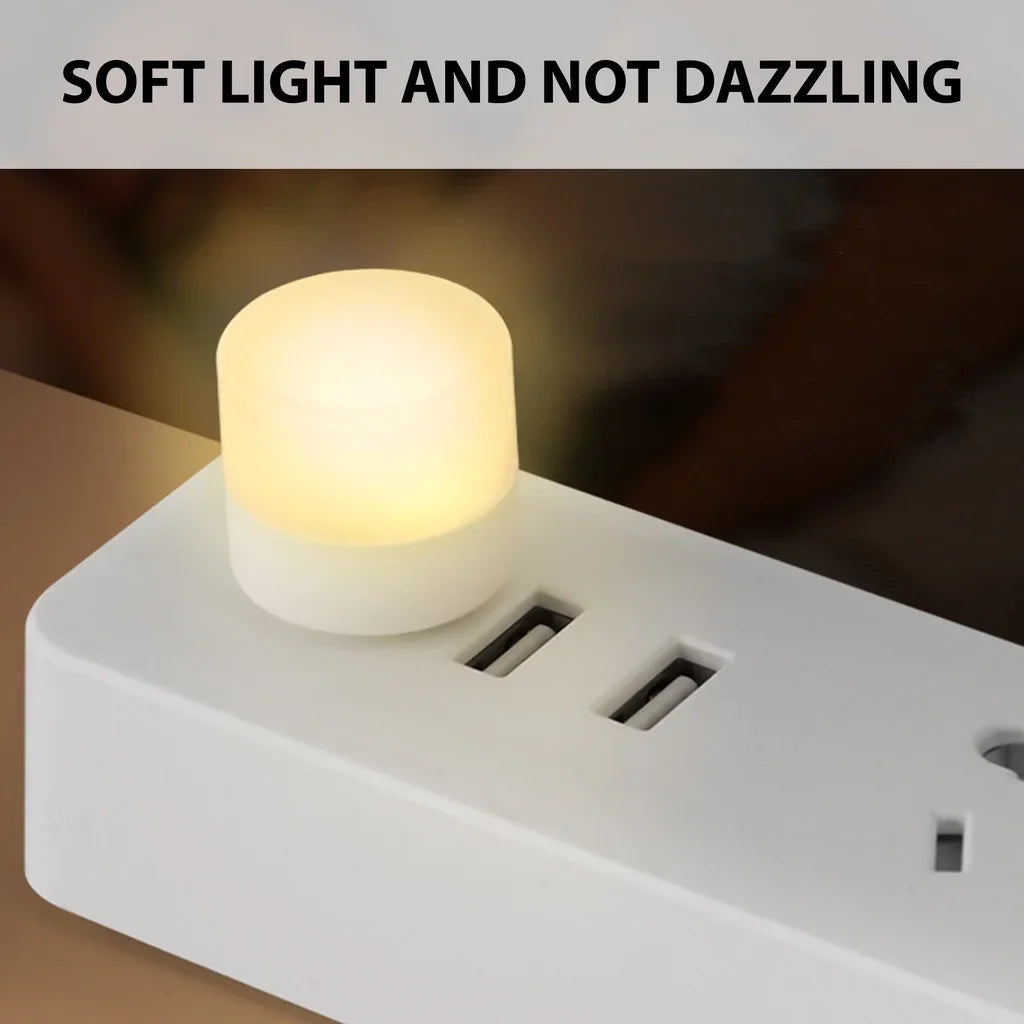 Mini USB Plug-In Night Light LED Warm/White Eye-Friendly Reading Light (1/3/5/10 Pack)