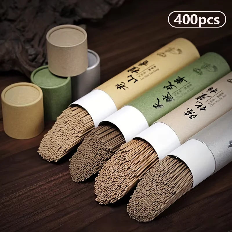 400-Pack Natural Sandalwood & Agarwood Incense Sticks – Wormwood Scent Gift Pack for Prayer, Meditation & Blessing Ceremonies