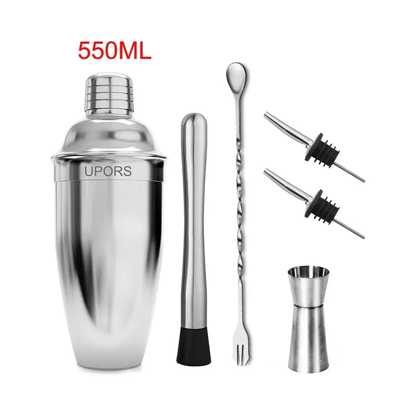 Stainless Steel Boston Cocktail Shaker Set – 550 ml (18.6 oz) & 750 ml (25.4 oz) Martini Mixer for Bartenders and Home Bar