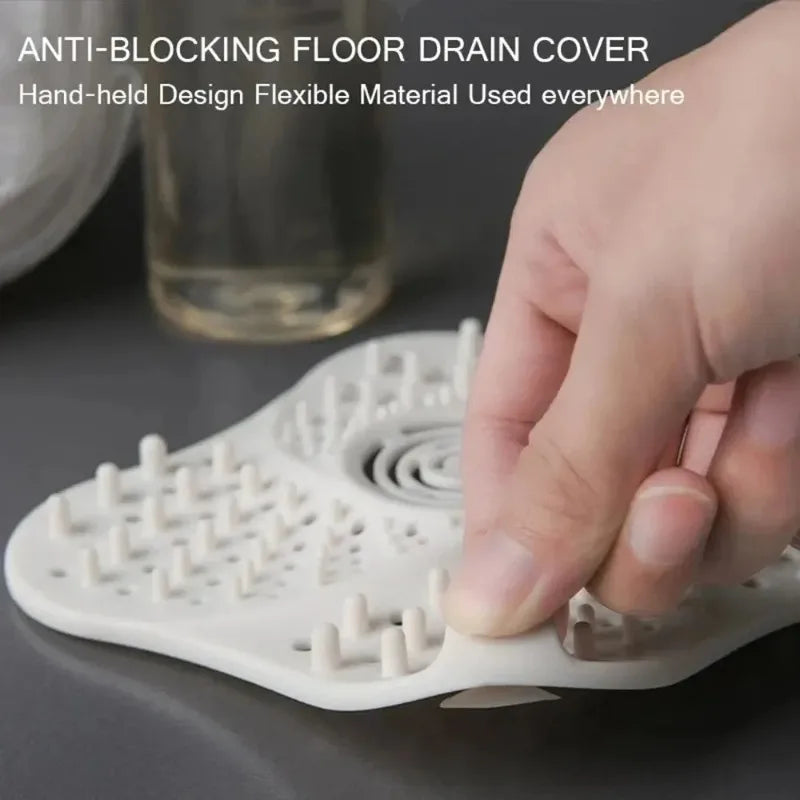 1-Pack Anti-Clog Hair Catcher Drain Cover for Shower Floor & Sink – TPR Strainer Filter