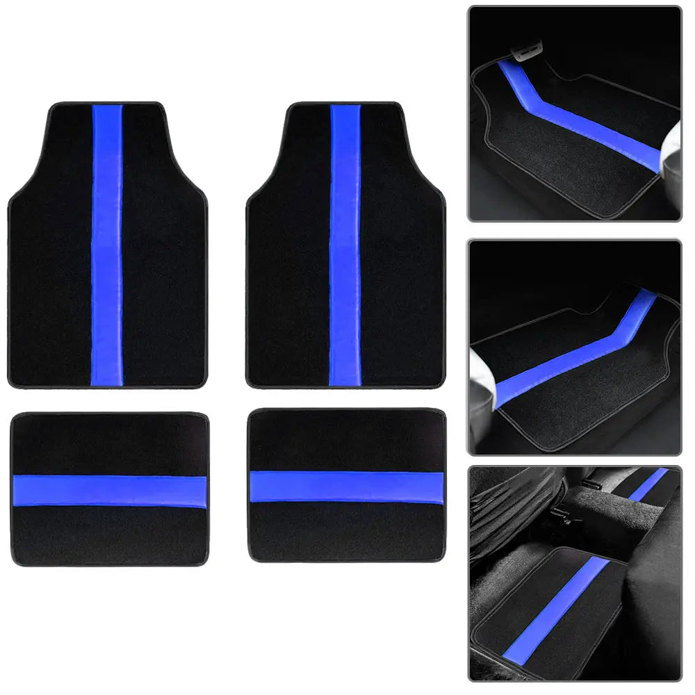 4-Piece Universal Car Floor Mats Set – Suede-Style Synthetic Carpet Liners for Cars, SUVs & Vans, Anti-Slip, Easy-Clean