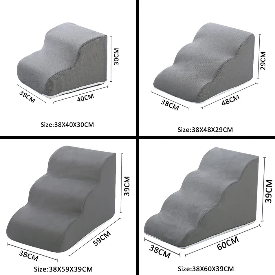 2/3/4-Step Pet Ramp & Ladder for Dogs and Cats – Non-Slip Removable Sofa Bed Stairs