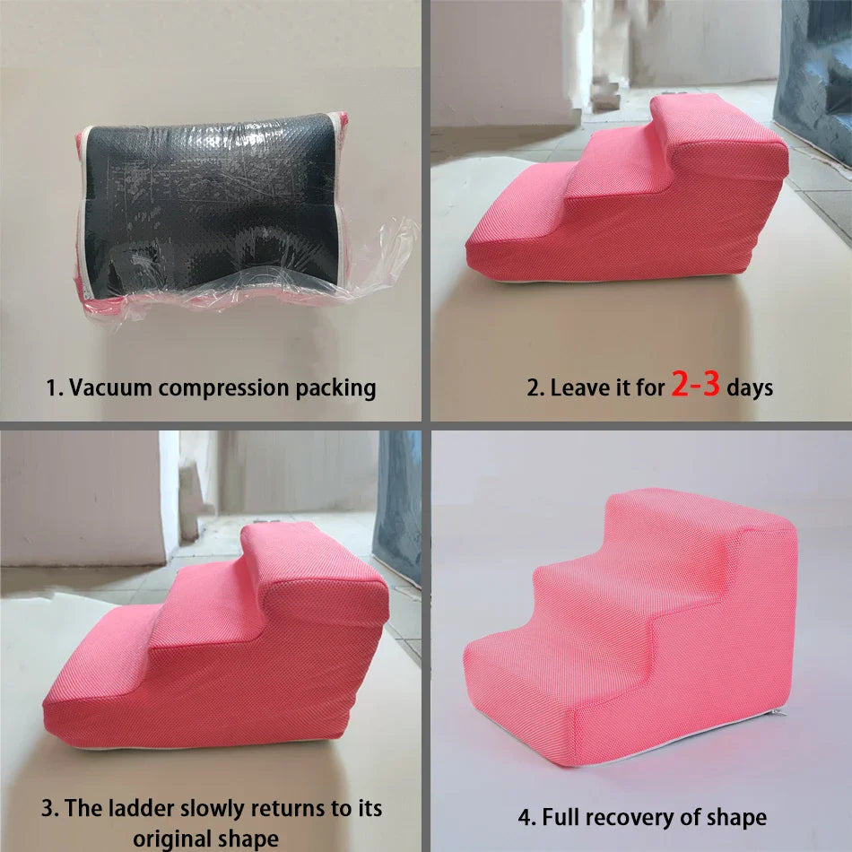 2/3/4-Step Pet Ramp & Ladder for Dogs and Cats – Non-Slip Removable Sofa Bed Stairs