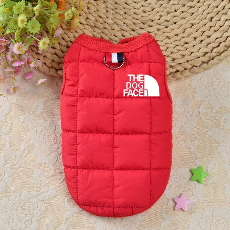 Winter Warm Dog Coat - Trendy Pet Jacket with 3D Face Logo for Chihuahua & French Bulldog