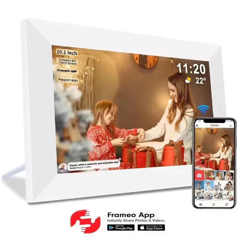 10.1 Inch (25.7 cm) 64GB WiFi Digital Photo Frame 1280x800 IPS HD Touchscreen Wall Mountable