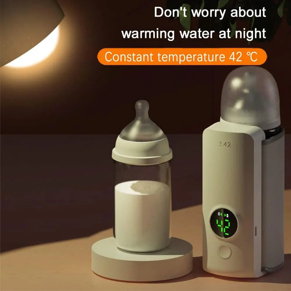 Portable Rechargeable Cordless Baby Bottle Warmer with Temperature Control for Travel, Camping & Home