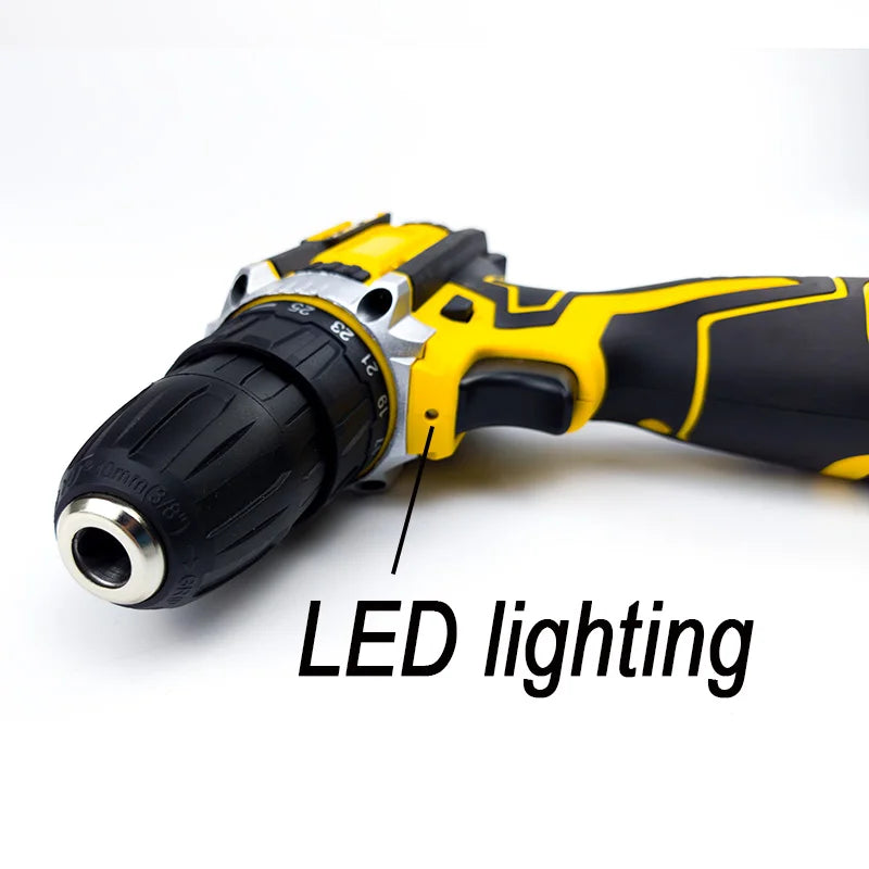 12V Cordless Lithium Drill & Screwdriver Kit with Accessory Case - Brushless Handheld Power Tool for Home DIY