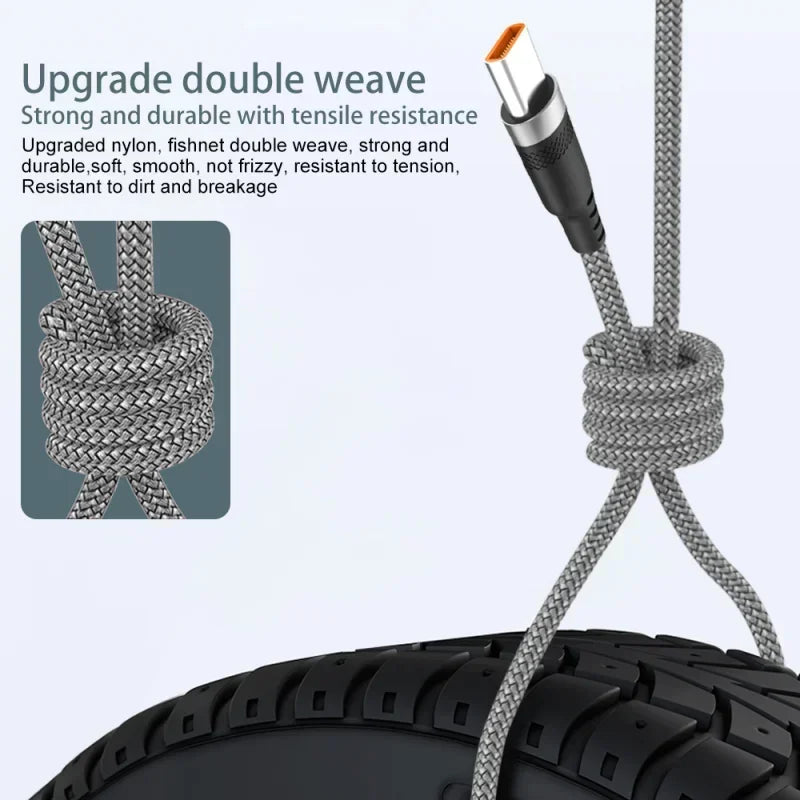 6A USB-A to USB-C PD Fast Charging Cable — 1m/2m/3m/5m Nylon Braided, Quick Charge