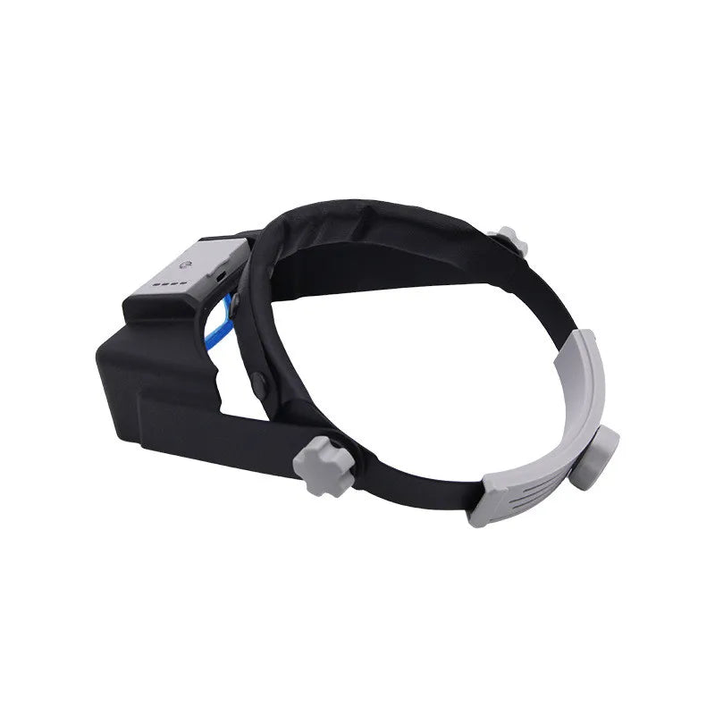 USB Rechargeable Headband Magnifier with 4 Interchangeable Lenses (1.5x, 2x, 2.5x, 3.5x) LED Lighted Loupe for Watch Repair Jewelry Soldering