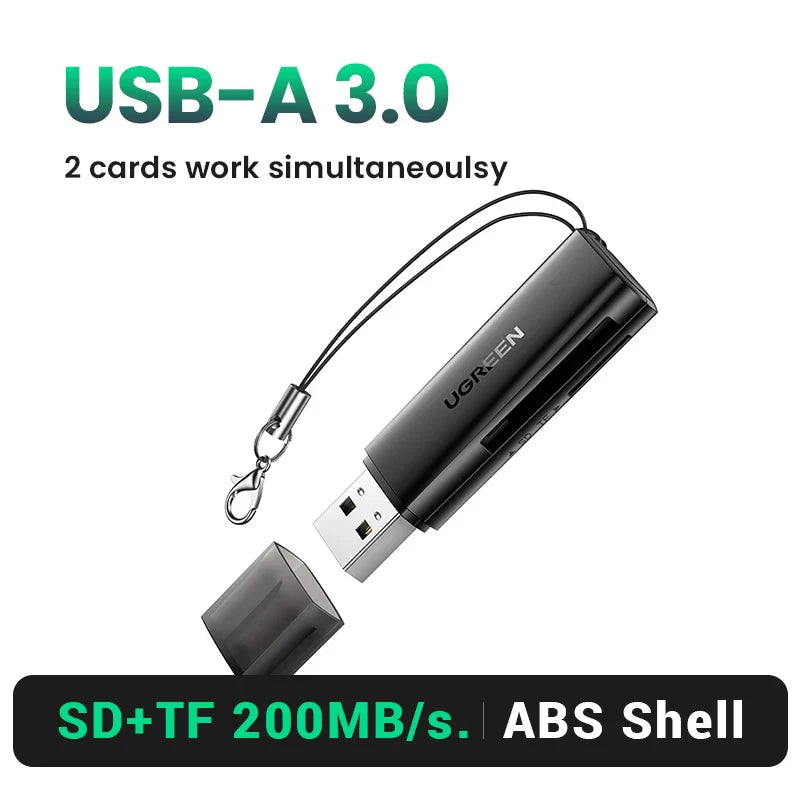 USB 3.0 & USB-C SD MicroSD TF Card Reader — Dual-Slot Memory Card Reader, OTG & Plug-and-Play, 5Gbps