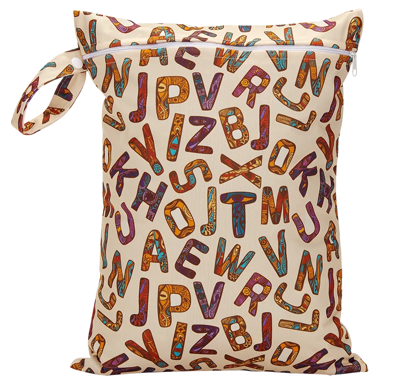 Waterproof Wet Bag 30 x 40 cm (11.8 x 15.7 in) Reusable Washable Diaper & Swim Pouch for Travel