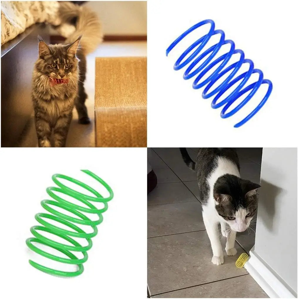 Bouncy Spring Cat Toy - Elastic Plastic Coil for Cats & Kittens, 2.17 in (5.5 cm)