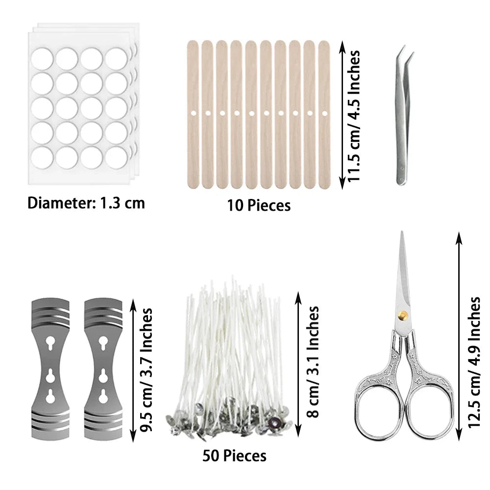 DIY Candle Making Kit with 500W Electric Hot Plate, 900ml/600ml Stainless Steel Melting Pot, Thermometer & Candle Tins