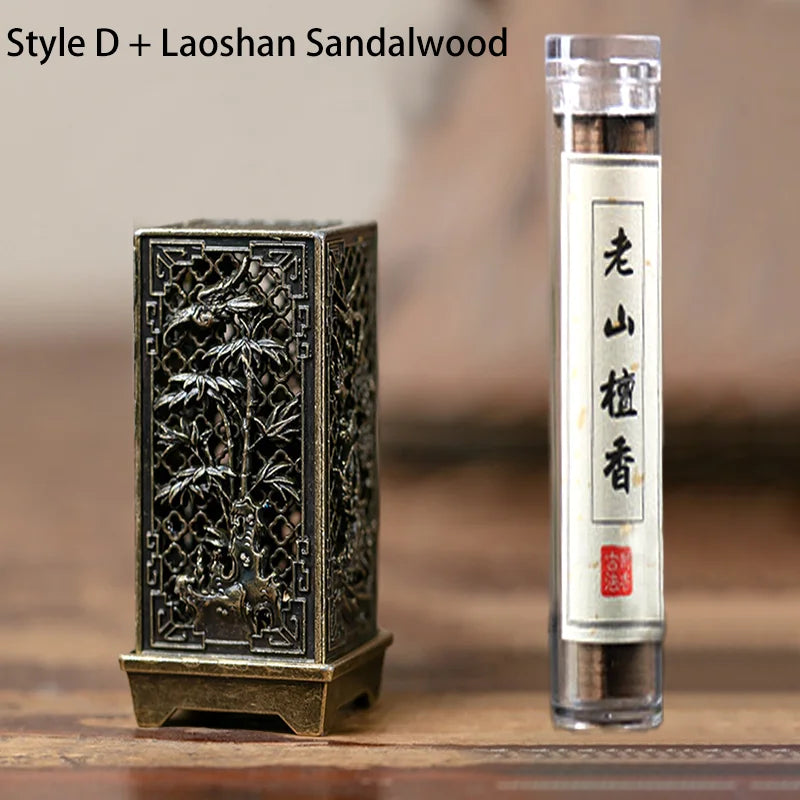 Vertical Alloy Incense Burner Hollow Stickless Powder Holder | Xiangyun Home Fragrance Ornament