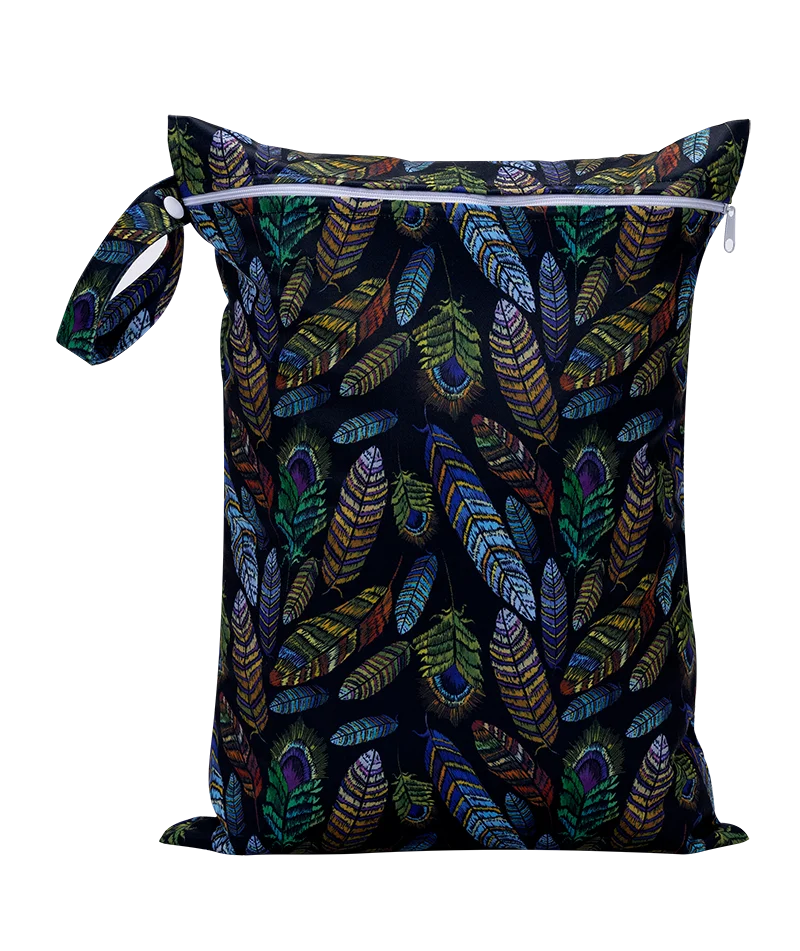 Waterproof Wet Bag 30 x 40 cm (11.8 x 15.7 in) Reusable Washable Diaper & Swim Pouch for Travel