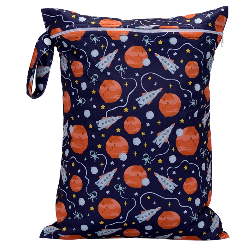 Waterproof Wet Bag 30 x 40 cm (11.8 x 15.7 in) Reusable Washable Diaper & Swim Pouch for Travel