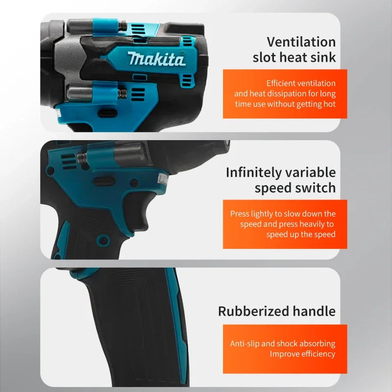 Brushless Cordless Impact Wrench 20V High Torque 1000 N·m Power Tool for Home DIY