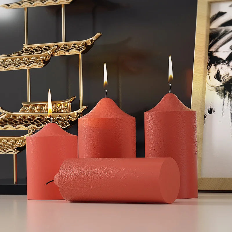 3D Vertebra Cylinder Silicone Candle Mold — DIY Plaster & Epoxy Resin Craft Mold for Wedding & Home Decor