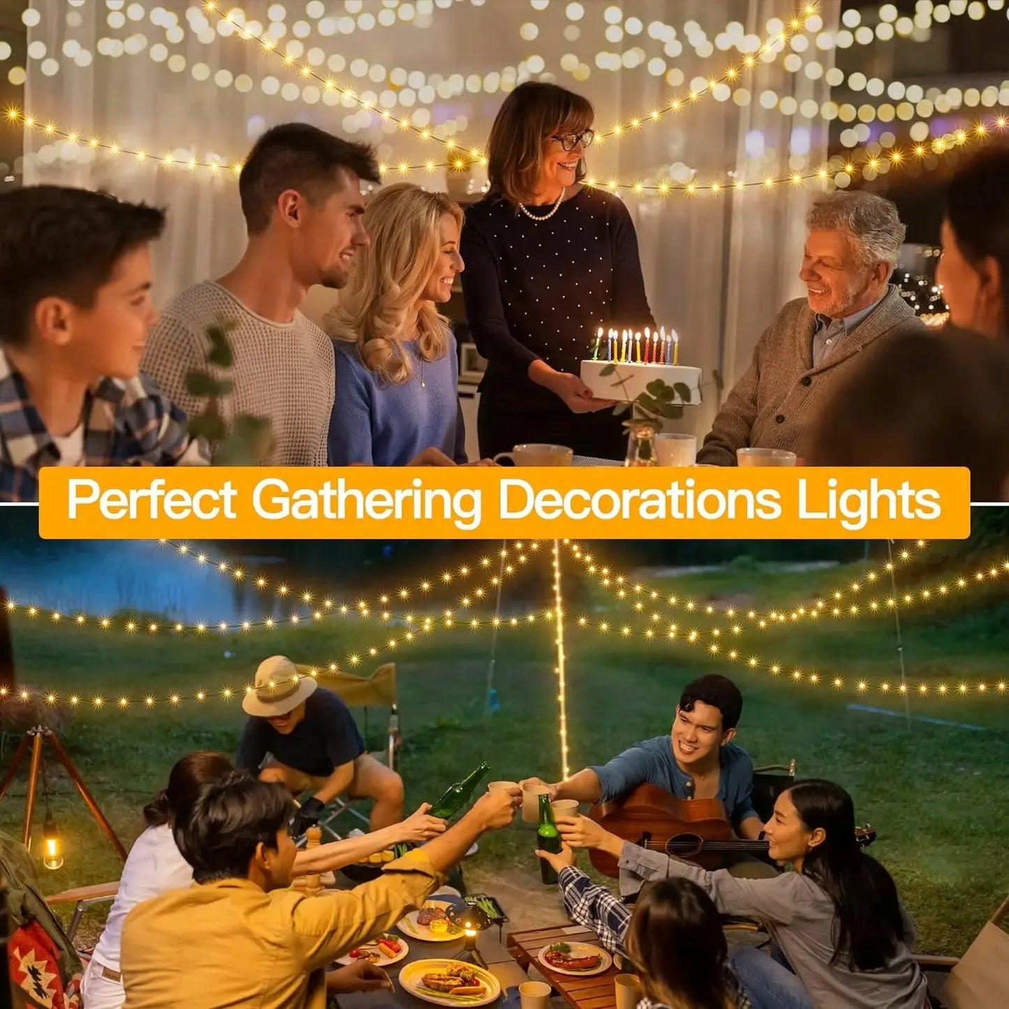 500/1000 LED Fairy String Lights - 50m/100m Waterproof LED String with Remote, Warm White/Multicolor for Christmas, Wedding & Outdoor