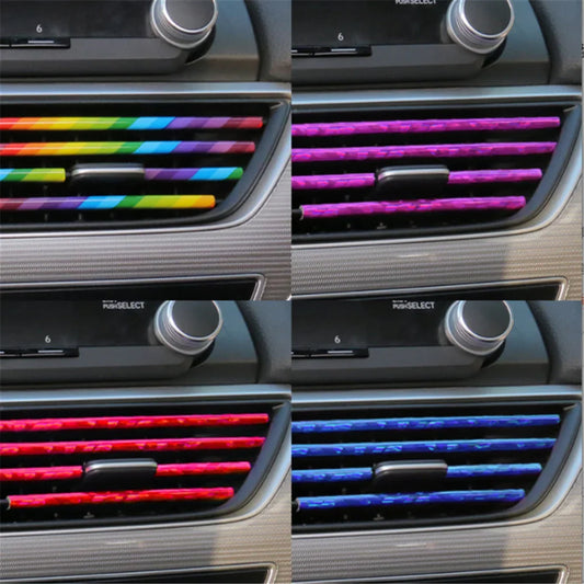 10-Pack Car Air Vent Trim Strips 20cm (7.87 in) PVC Decorative Air Outlet Moulding for Interior Car