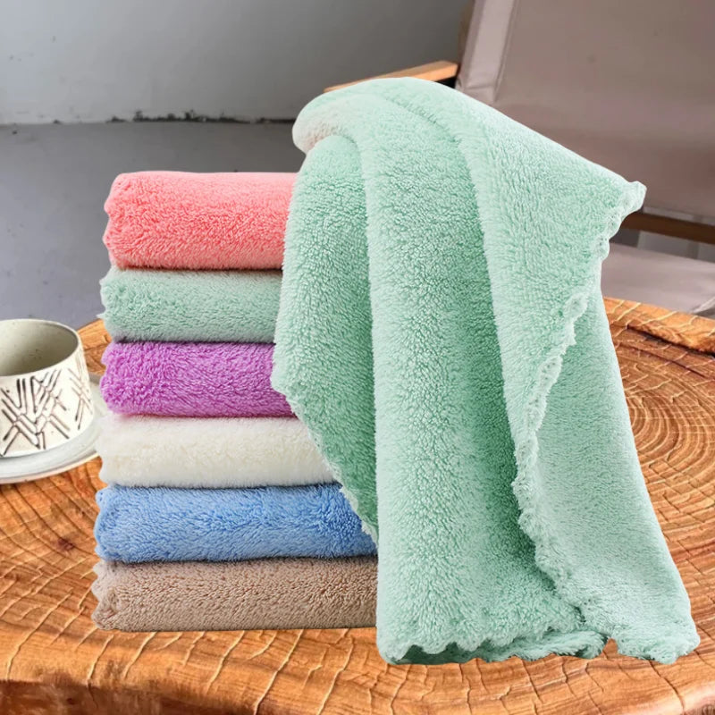 12-Pack Quick-Dry Soft Absorbent Face Towels, Cotton-Poly Handkerchiefs, Lightweight Multi-Use Bath & Daily Cloths