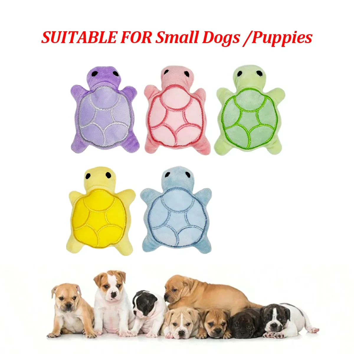 Mini Turtle Plush Dog Toy for Puppies, Teething Relief & Bite-Resistant Dental Chew