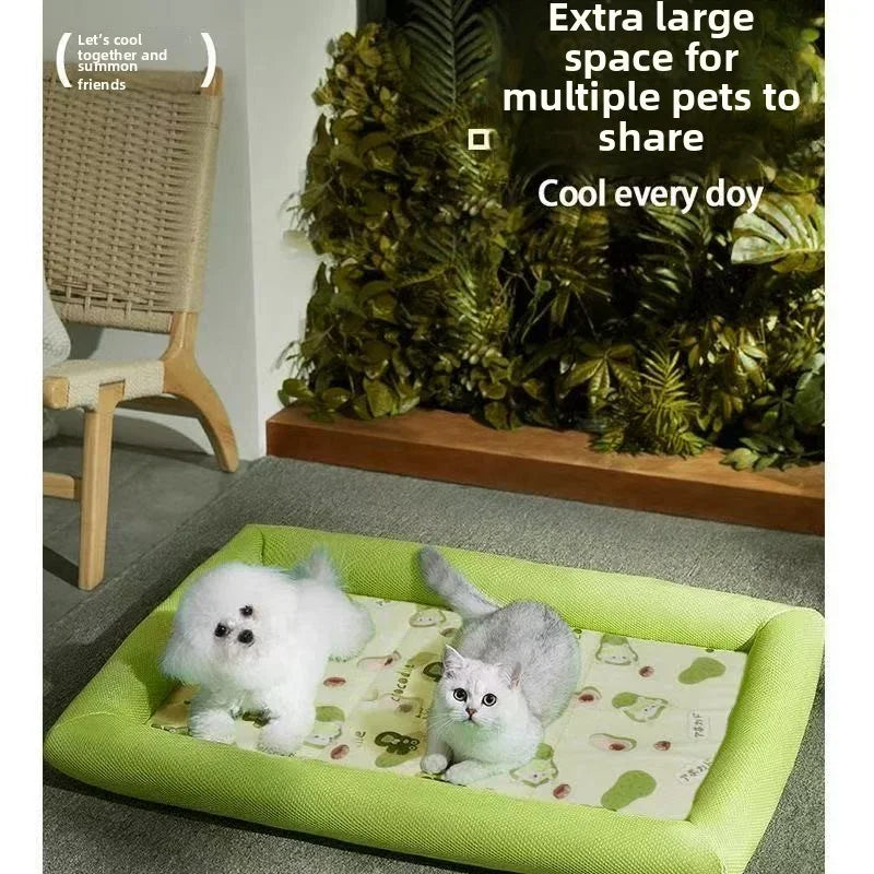 Cooling Pet Bed for Dogs & Cats Summer Cooling Mat Plush Sofa Blanket for Small Medium Large Breeds