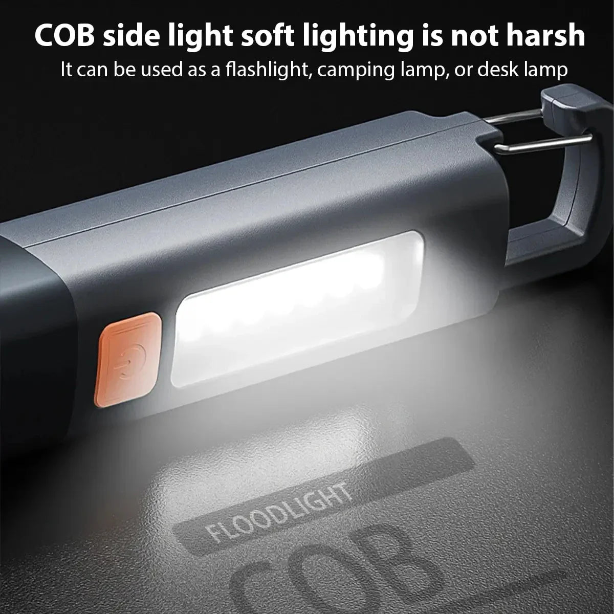 Mini Zoomable LED Flashlight with COB Side Light - Waterproof Portable Torch for Camping, Fishing & Hunting