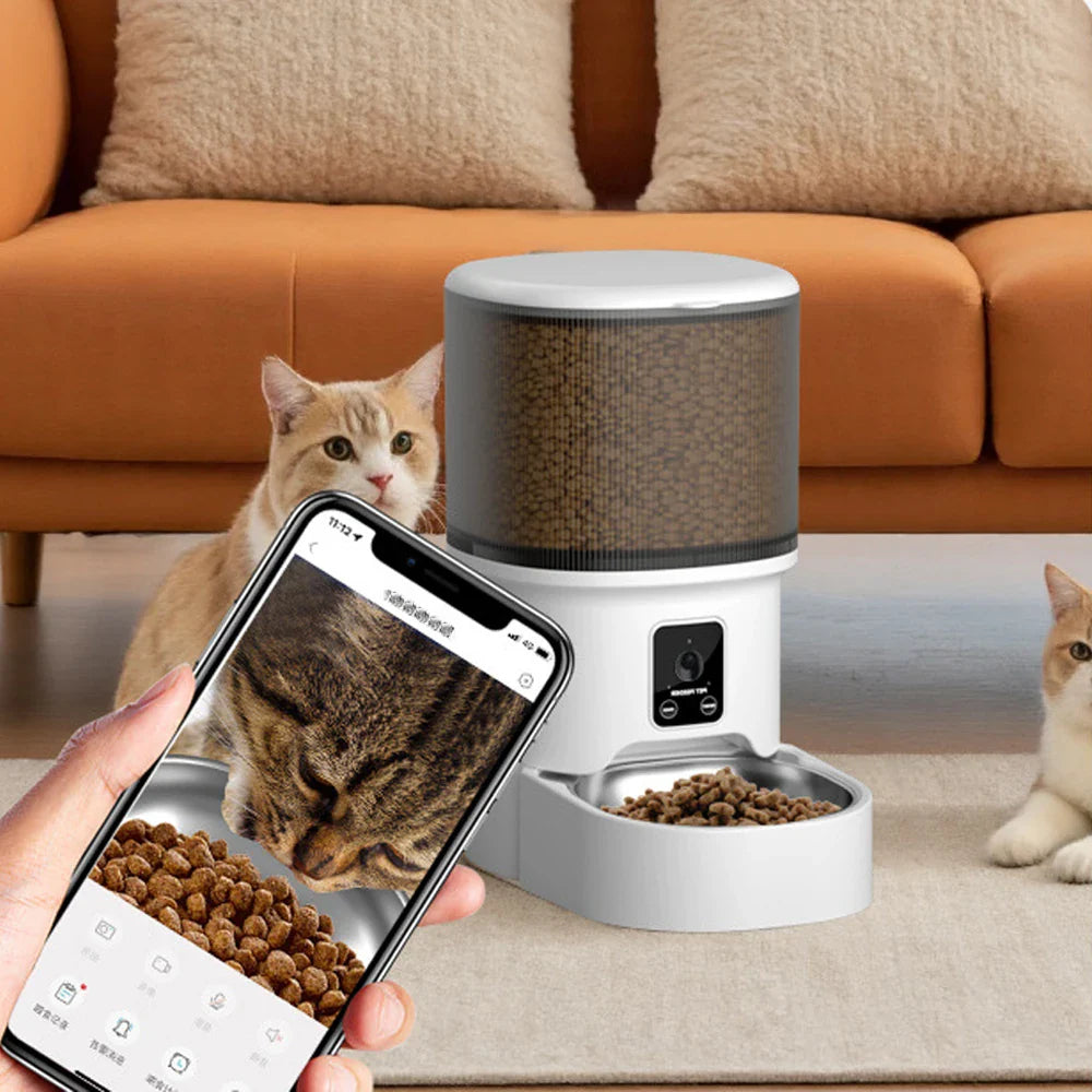 Smart Automatic 4L WiFi & Button Pet Feeder for Cats and Dogs — LCD Food Dispenser