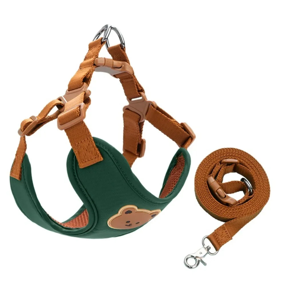 Adjustable No-Pull Pet Harness and Leash Anti-Escape Chest Strap Vest for Small & Medium Dogs and Cats