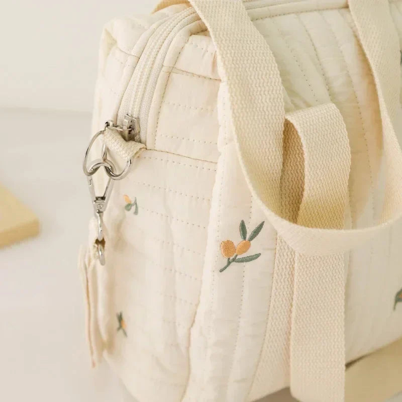 Embroidered Bear Baby Diaper Bag – Portable Maternity Shoulder Bag & Stroller Organizer