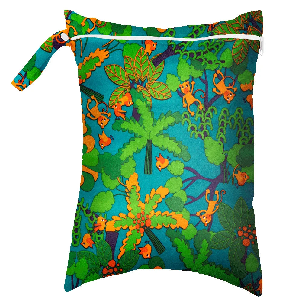 Waterproof Wet Bag 30 x 40 cm (11.8 x 15.7 in) Reusable Washable Diaper & Swim Pouch for Travel