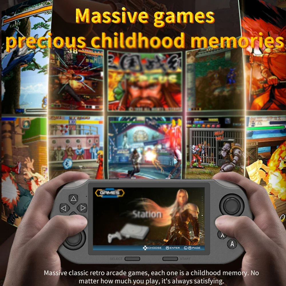 Handheld Retro Game Console 4.3-Inch (10.9 cm) IPS Screen – Built-in 20,000+ Games, MP4 Player, E-Book & Music, 3000mAh, USB-C
