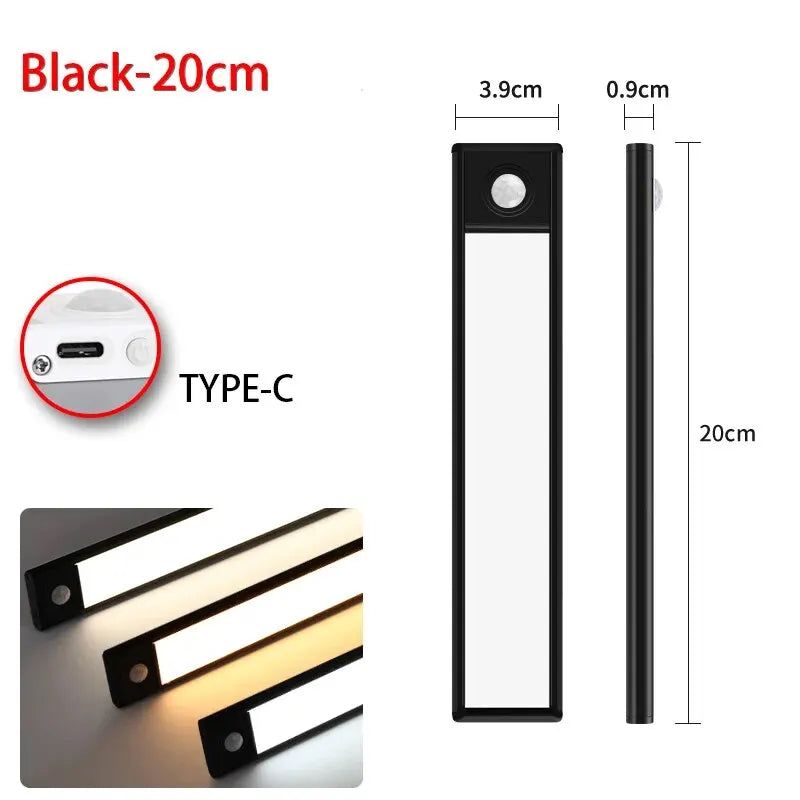 Rechargeable Motion Sensor LED Night Light Rectangle 50cm (19.7 in) Emergency Light