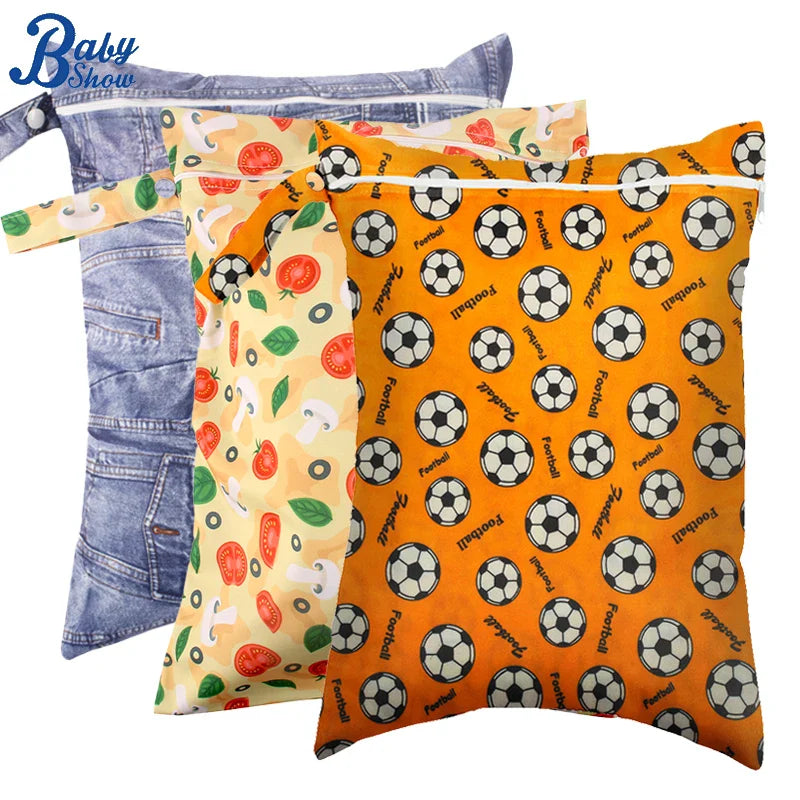 Waterproof Wet Bag 30 x 40 cm (11.8 x 15.7 in) Reusable Washable Diaper & Swim Pouch for Travel