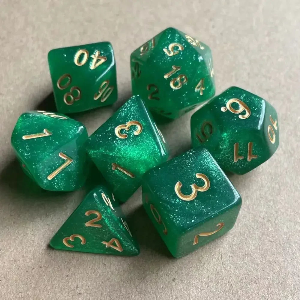 7-Piece Acrylic Polyhedral Dice Set for DnD & Tabletop RPG — d4 d6 d8 d10 d10 d12 d20