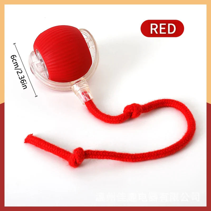 Automatic Rechargeable Cat Toy Ball — Motion-Activated Interactive Rolling Teaser with Plush Tail, USB-C