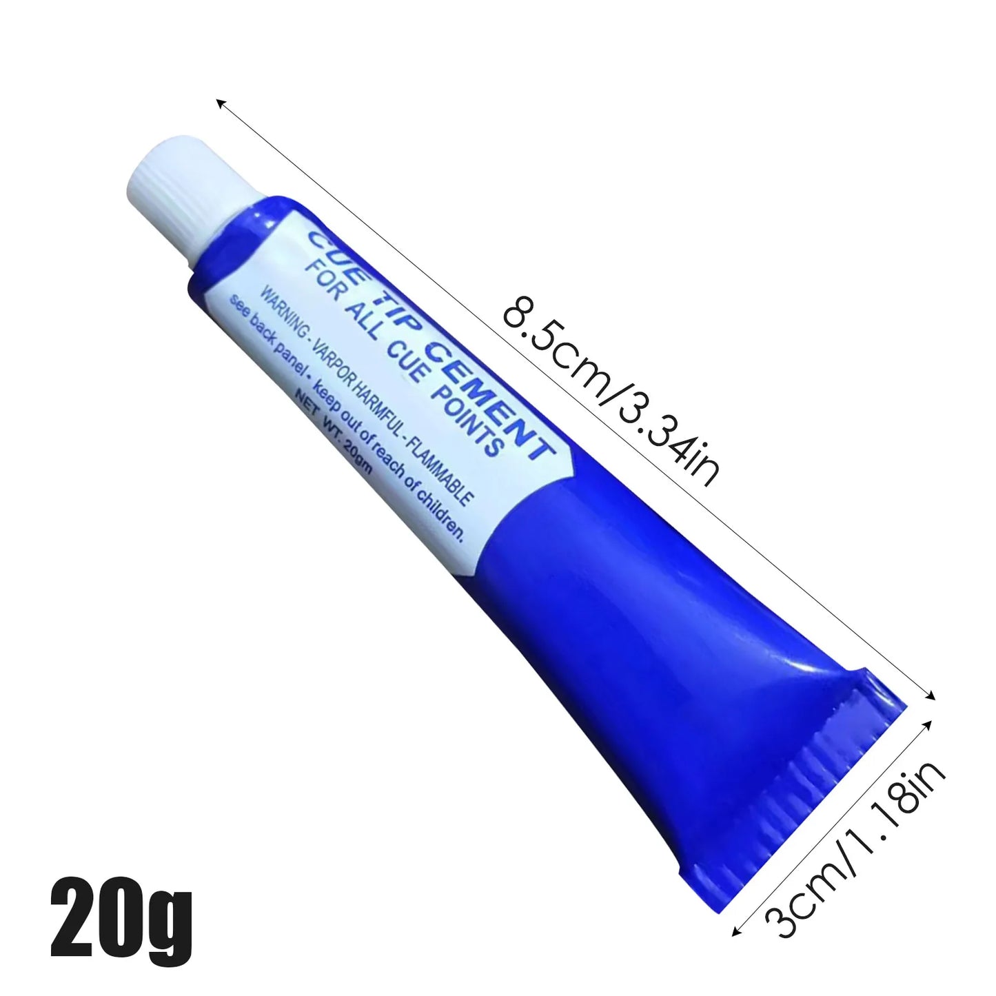 Pool Cue Tip Glue — Billiard Cue Repair Adhesive for Leather & Wood Tips, 10 g