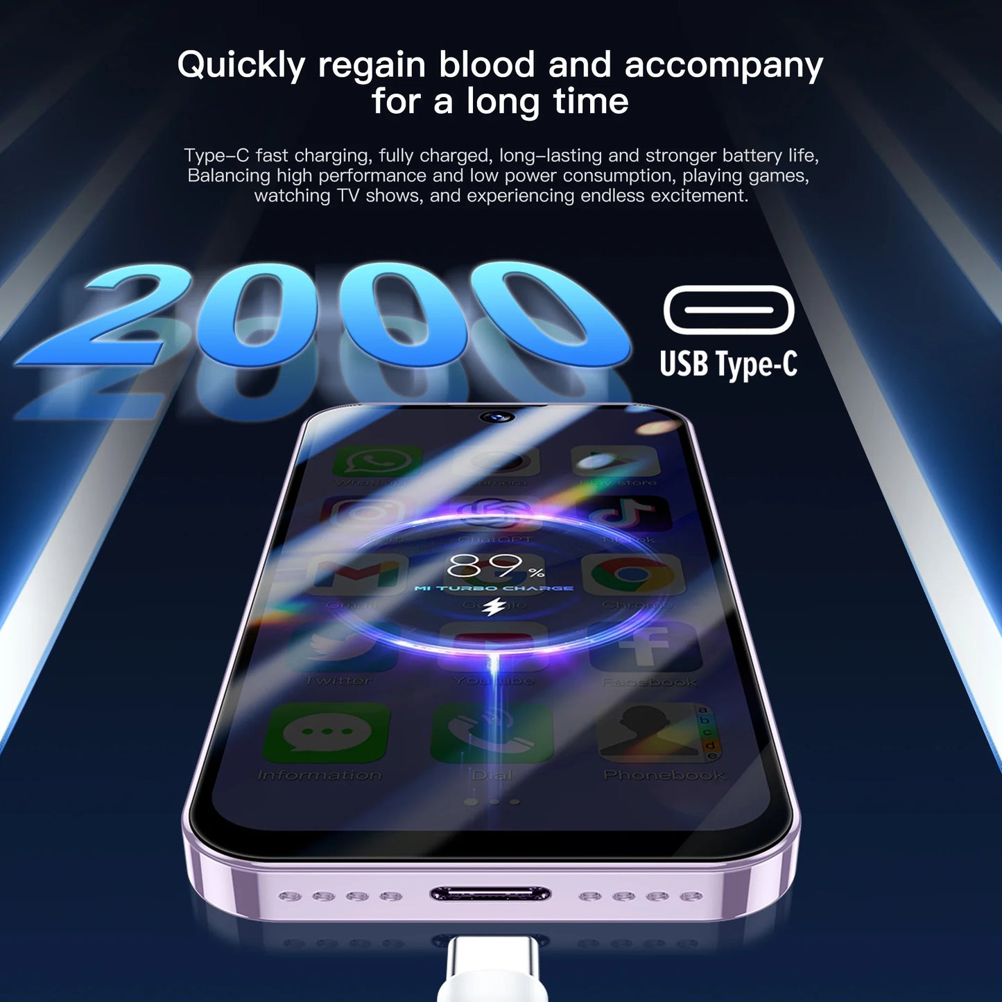 Mini Android Smartphone 3.88 in (9.86 cm) HD Display, 4G LTE Unlocked, 4GB/128GB or 2GB/16GB, 2000mAh Battery