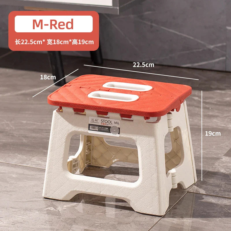 Portable Plastic Folding Chair – Thickened Foldable Outdoor Camping & Beach Seat for Family & Kids