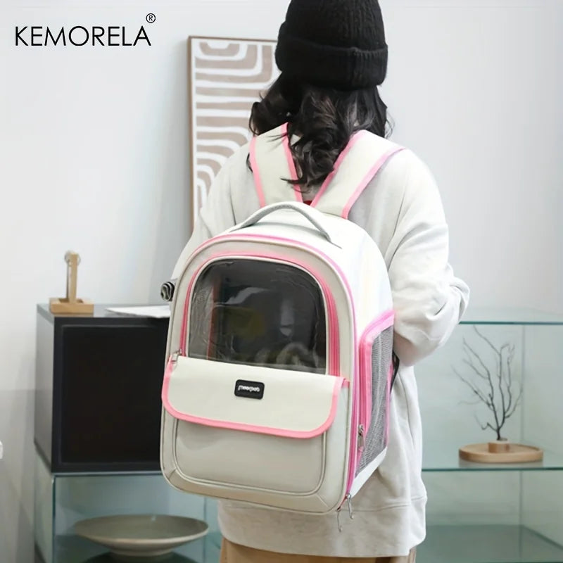 Transparent Bubble Pet Backpack Carrier for Cats & Small Dogs - Breathable Outdoor Capsule Carrier