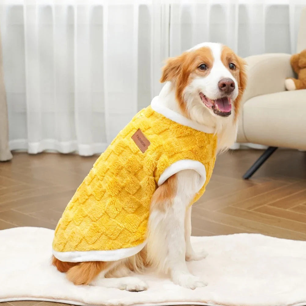 Flannel Dog Sweater Winter Warm Pet Coat – Fits 1.5–25 kg (3–55 lb) – Puppy to Large Dog Pullover Vest