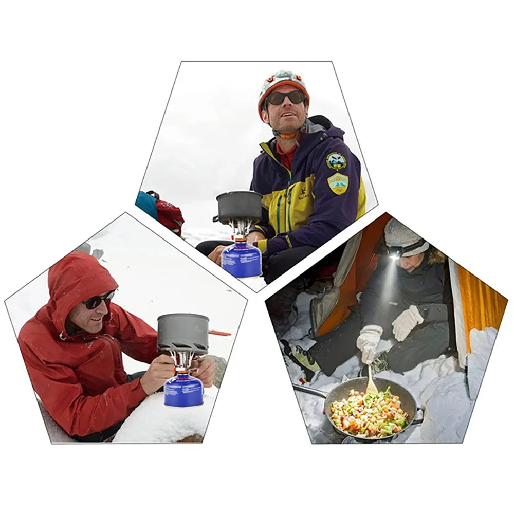 Portable 1-2 Person Aluminum Camping Cookware Set – Foldable Pot, Lid & Utensils
