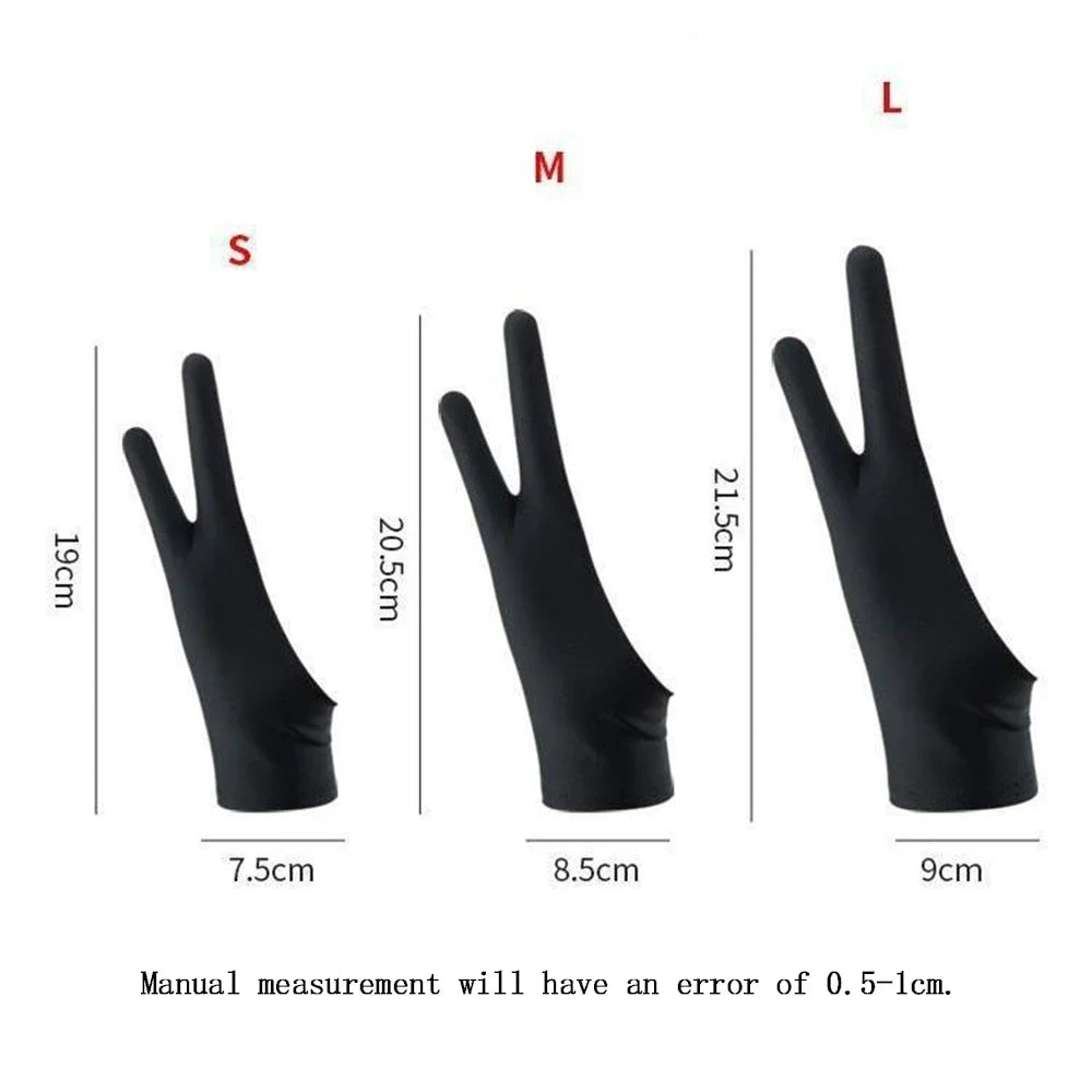 Two-Finger Drawing Glove for Tablets — Left & Right Hand Anti-Fouling Touchscreen Glove