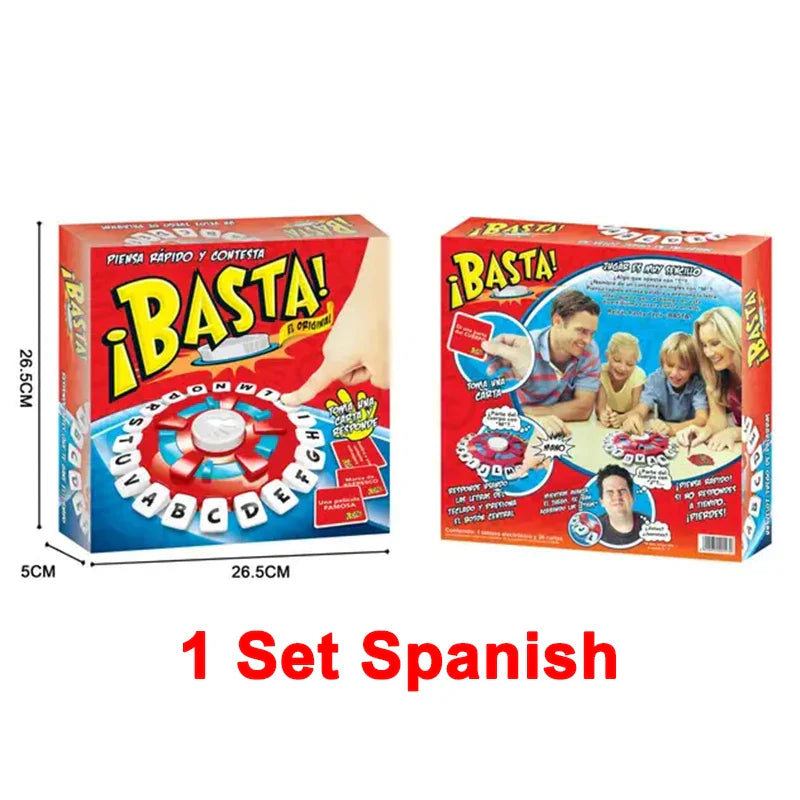 Basta Spanish Word Game – Fast-Paced Family & Party Board Game for Adults & Kids, Letters Learning Juego de Mesa