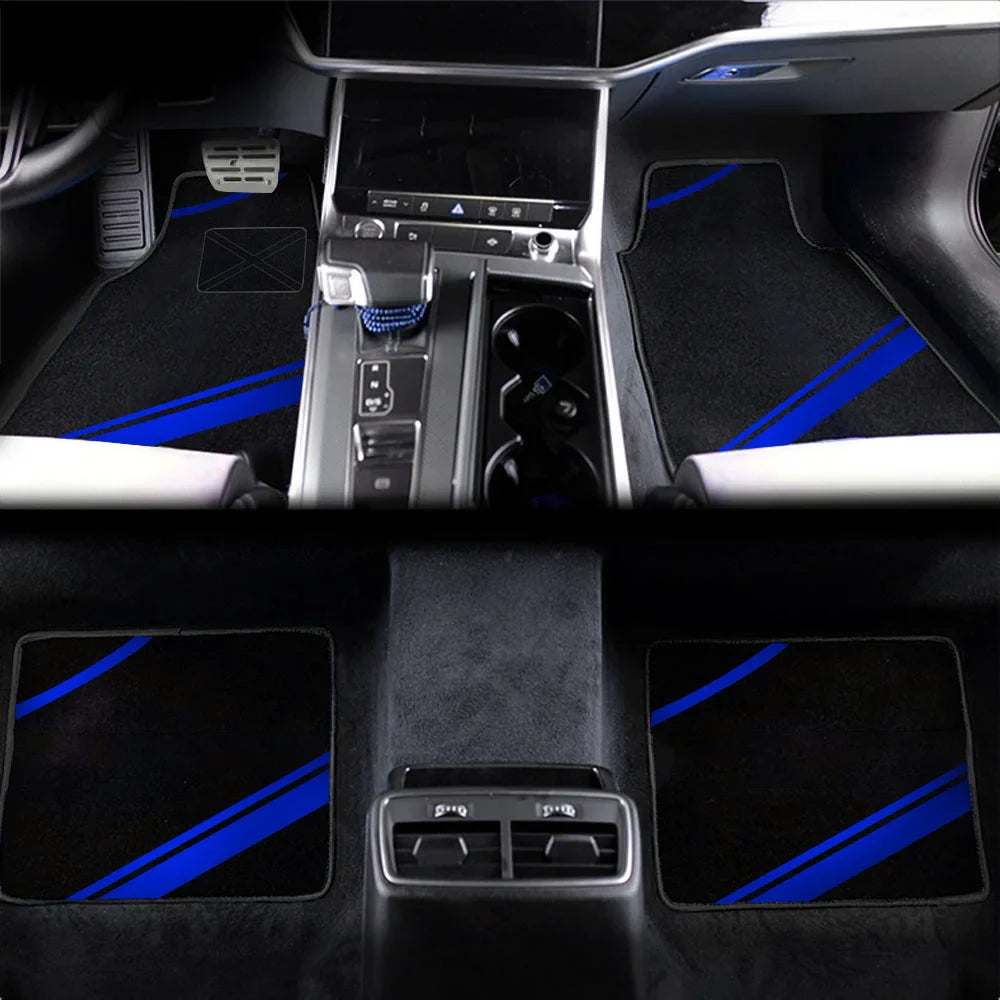 4-Piece Universal Car Floor Mats Set – Suede-Style Synthetic Carpet Liners for Cars, SUVs & Vans, Anti-Slip, Easy-Clean