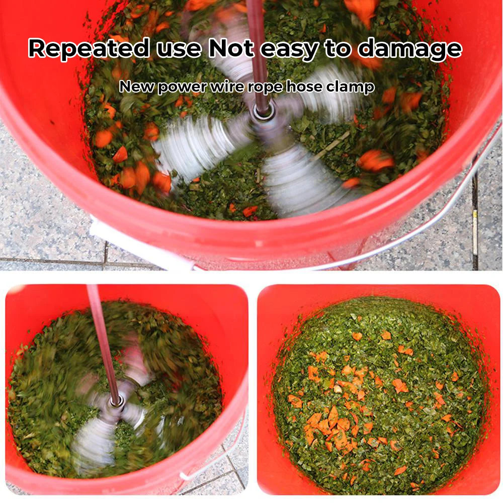 4 & 6-Blade Drill-Mounted Fruit & Vegetable Crusher Attachment for Grass and Poultry Feed